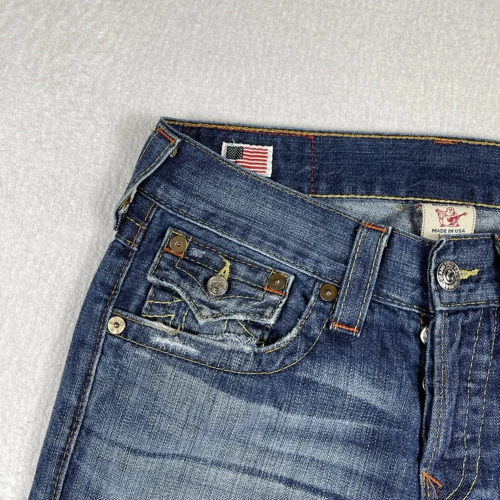 True Religion Jeans Mens 31x26‎ Blue Denim Zach Button Fly Vintage Y2K Pants
